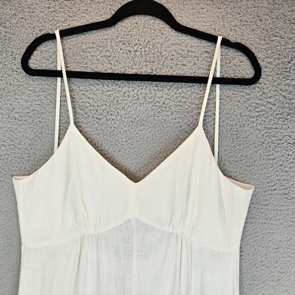 Topshop Jumpsuit Womens Sz 8 Wide Leg Sheer Low Back Beach Wear Oversized Ivory - Picture 2 of 16